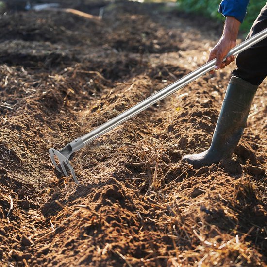 Professionele Tuinhark met Verstelbare Steel en 3 Tanden — afbeelding 5