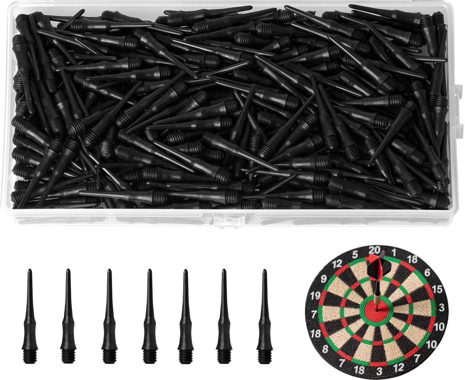 Set van 300 Plastic Dart Tips met Opbergdoos