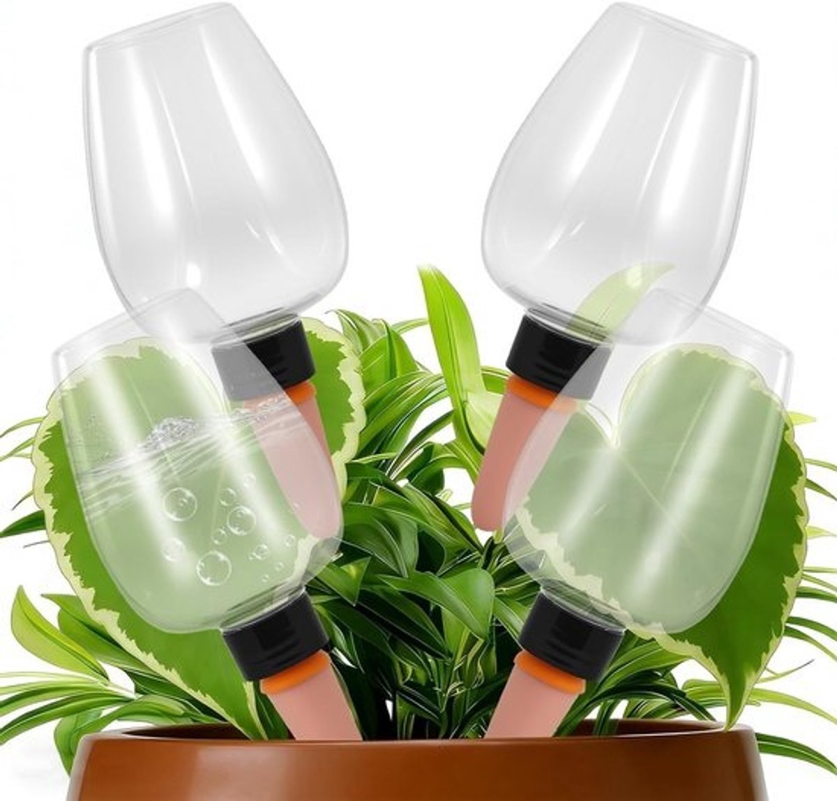 4 automatische waterdispensers voor planten - irrigatieballen van 500 ml