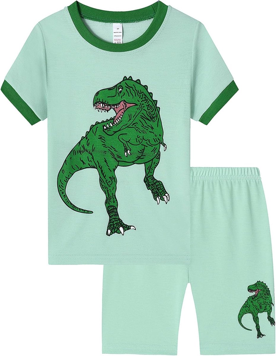 2-delige set voor jongens, kinderkleding, katoen, T-shirt, shorts, zomer, grafisch, modieus, casual, voor familie-uitstapjes en reizen, A26
