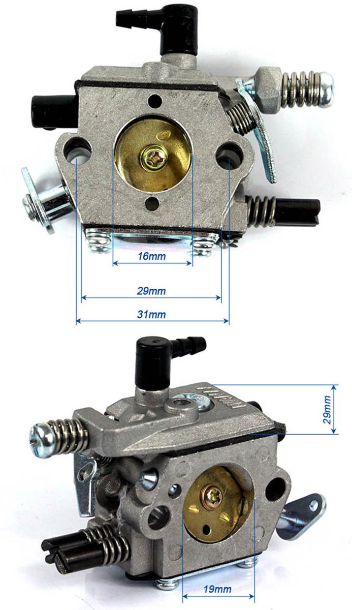 carburateur voor Helo HKS52 HKS58 / Powermat PM-4HP49 PM-HR5900 / Ikra IPCS46 kettingzaag — afbeelding 5