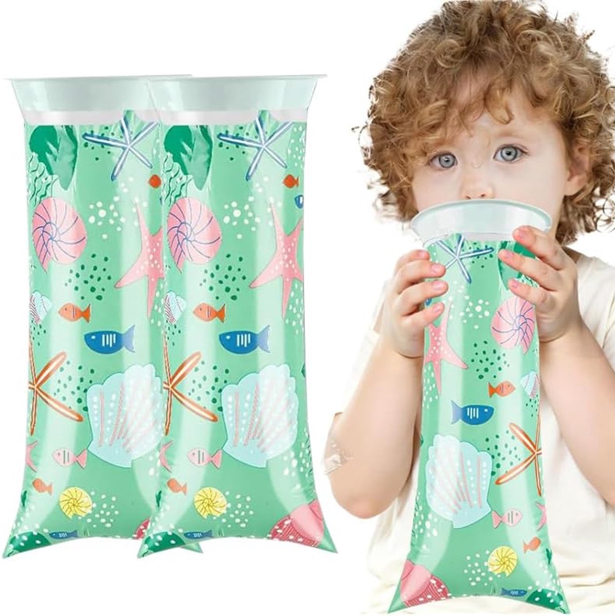 Spuugzakken met ring, 10 stuks, spuugzakken, poepzakjes, auto, breekzakken met ring, cartoon, spuugzakken voor kinderen en volwassenen, spuugzak met mondstuk in de auto en onderweg, 1000 ml