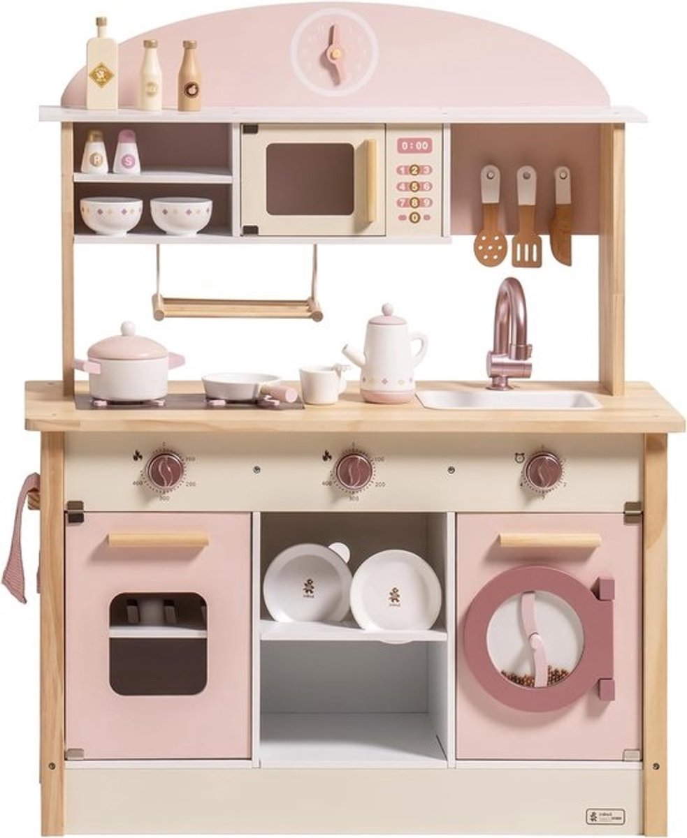 Houten speelkeuken - voor kinderen en peuters - Realistische accessoires - met veel speelfuncties - Moderne speelkeuken - voor jongens en meisjes