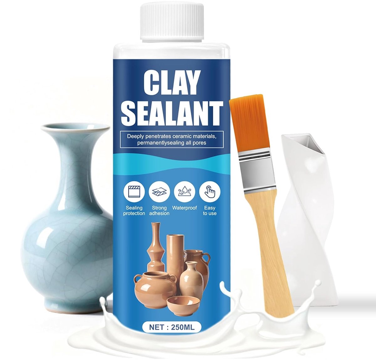 ALLONY Clay Proof Seal, Plaster Seal, Ceramic Seal, No Burning, Waterproof, Transparent Protective Layer, Clay Paint - ShopVlot