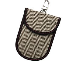 Techsuit - RFID Anti-Theft (AF1) - for Cards & Keys, Waterproof Leather, Metal Hybrid Fibre, EMF Blocker, 12.5x9 - Beige