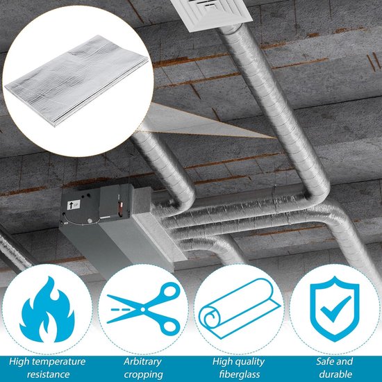 Hittebestendige beschermmat van aluminium, zelfklevend, 30 x 200 cm, voor hoge temperaturen tot 100 °C, ideaal voor warmte-isolatie en bescherming van oppervlakken — afbeelding 3