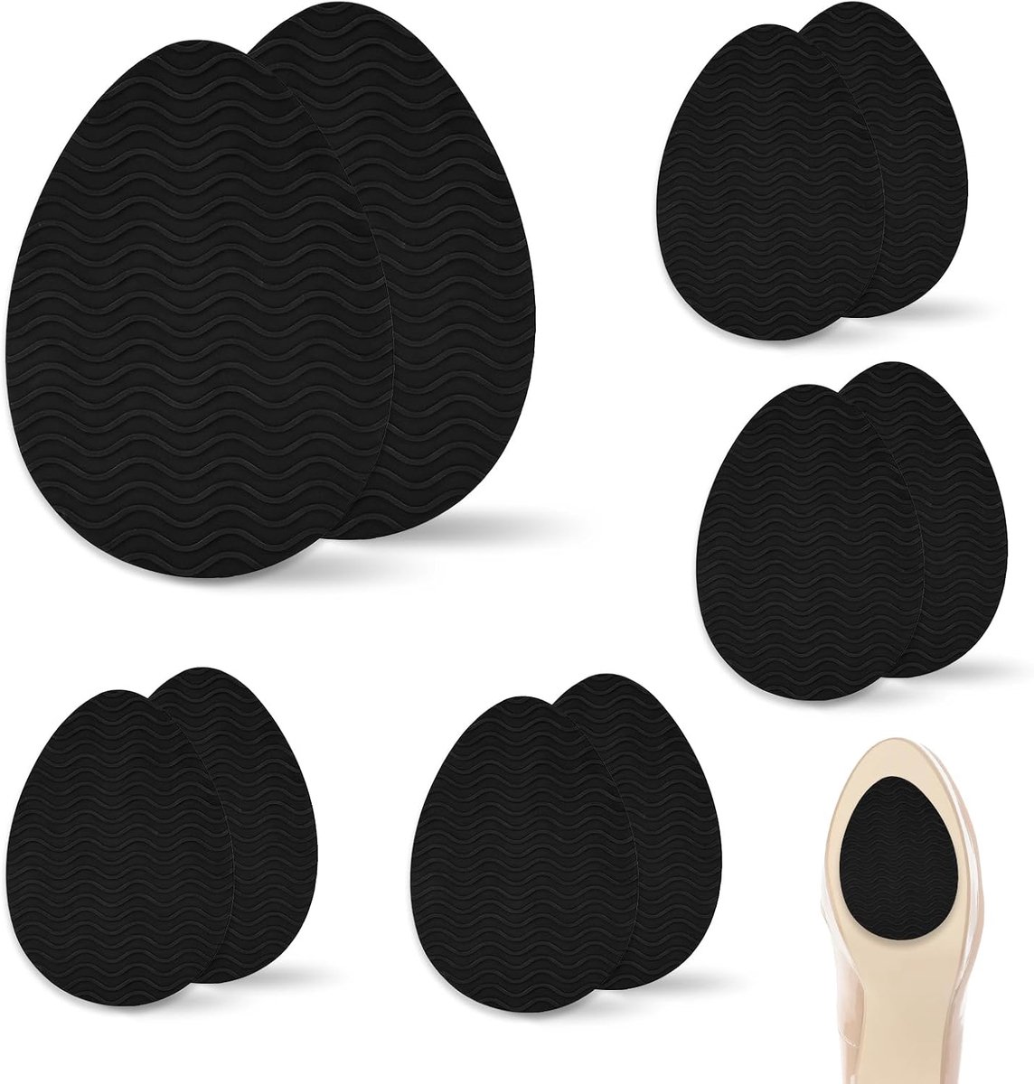Antislip schoenzoolgrepen 10 stuks - zelfklevende rubberen pads - golfdesign - maximale slipweerstand - ShopVlot
