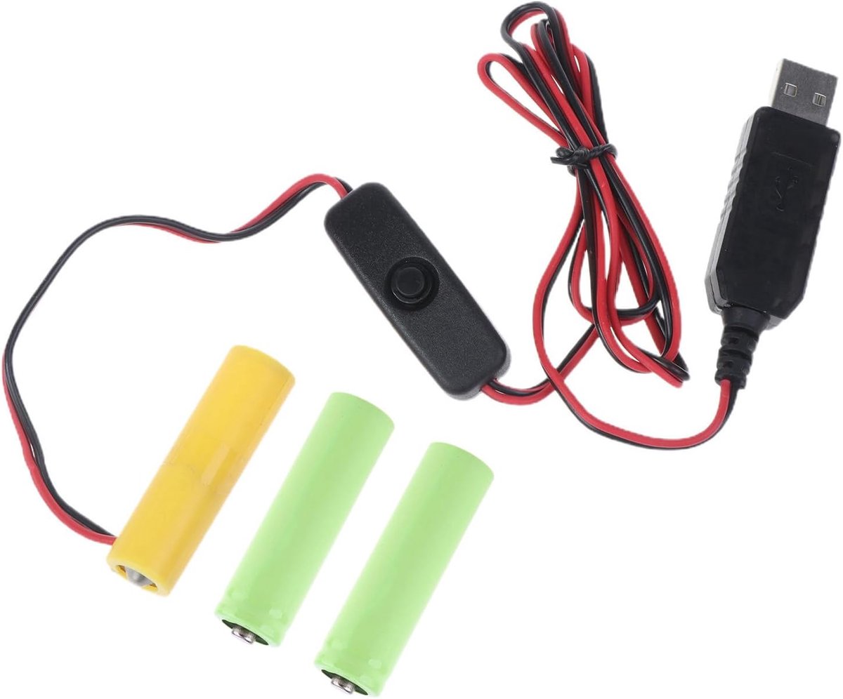 USB Power Converter, Fake Battery Eliminators, Cable, Replacement for 3 x 1.5V AA LR6 Batteries for Electronic Toy - ShopVlot