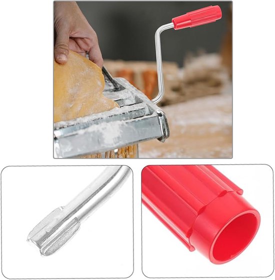 Vervangbare Handgreep voor Pastamachine, Interchangeable Metalen Crank, Accessoires voor Zelfgemaakte Pasta en Universele Pastamolen Compatibiliteit van Merkloos — afbeelding 5
