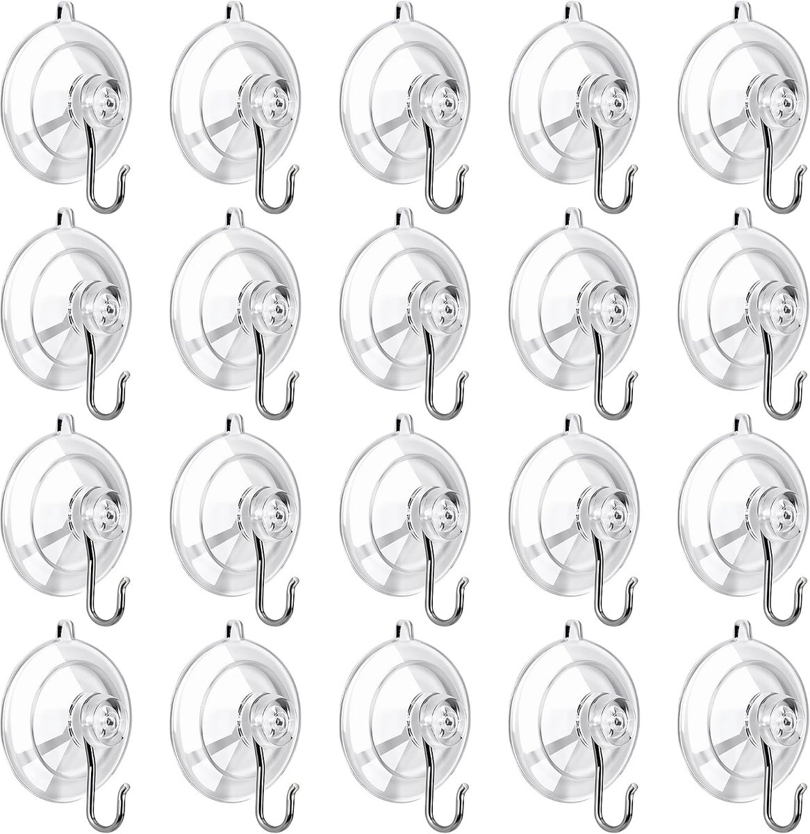 20 stuks zuignaphaken, zuignappen met haken voor ramen, badkamer, keuken, herbruikbare hechting voor veelzijdige - ShopVlot
