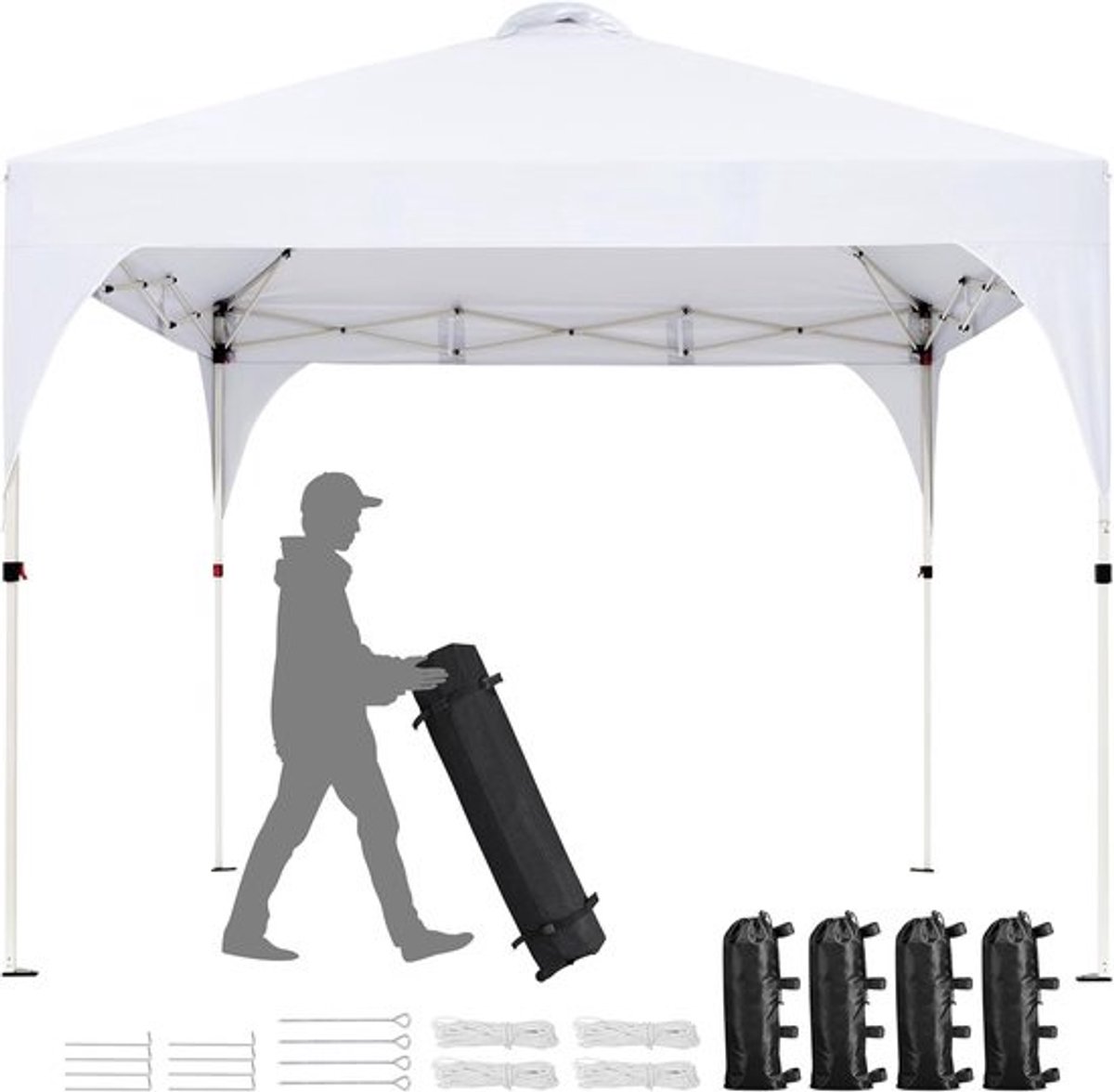 Opvouwbare partytent - 3x3m - Waterdicht en verstelbaar - inclusief draagtas met wielen
