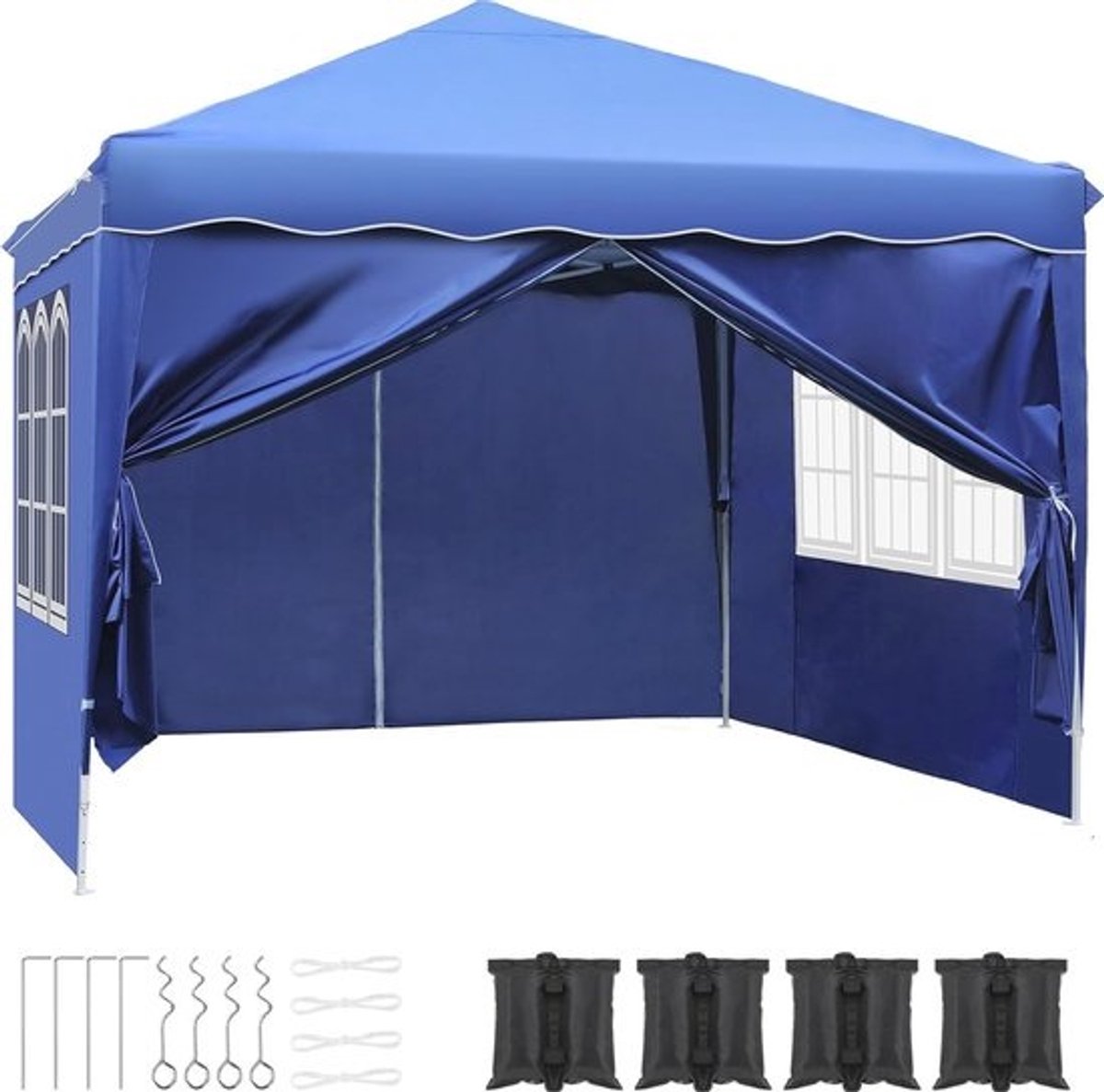 Waterdicht vouwpaviljoen - 3x3 - Met UV-bescherming en verstelbare hoogte