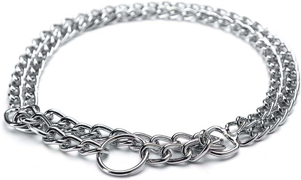1 x verstelbare en duurzame halsband voor kleine, middelgrote en grote honden voor looptraining (zilver)