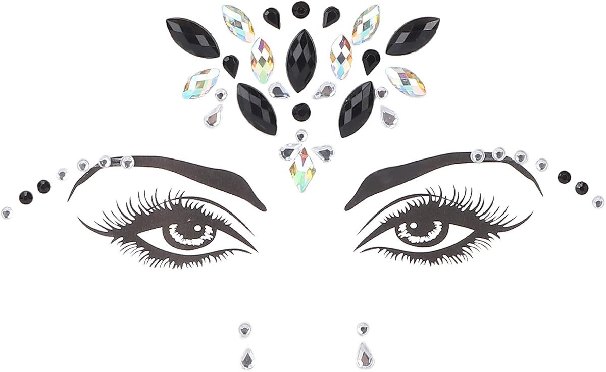 Tijdelijke Waterdichte Gezichtsstickers Decoraties, voor Festival Vakantie Make-up, voor Ogen Gezicht Lichaam Tijdelijke Tattoos