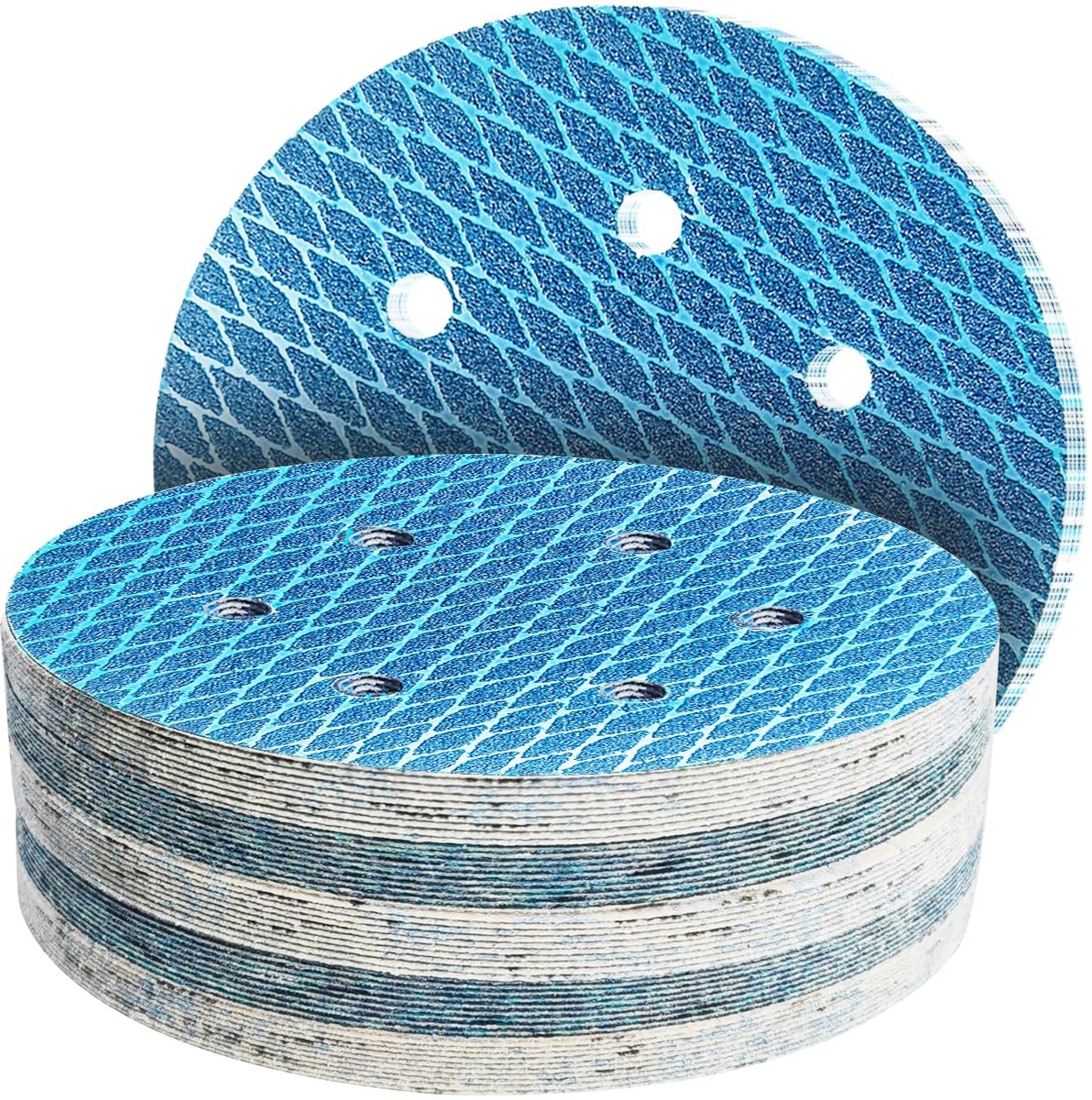 50pcs 150mm Velcro Sandpaper, Random Sanding Discs, 6 Hole Grit 120 Diamond Shape Abrasive Pads Additive Abrasive for - ShopVlot