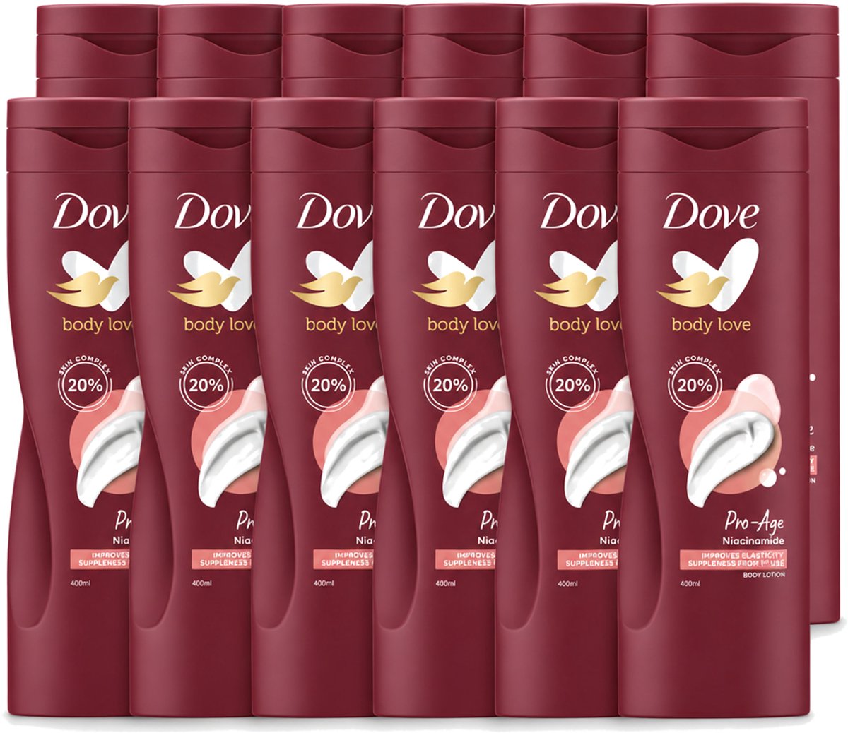 12 x Dove – Bodylotion – Body Love Pro Age – 400 ml - Voordeelverpakking - 12 stuks