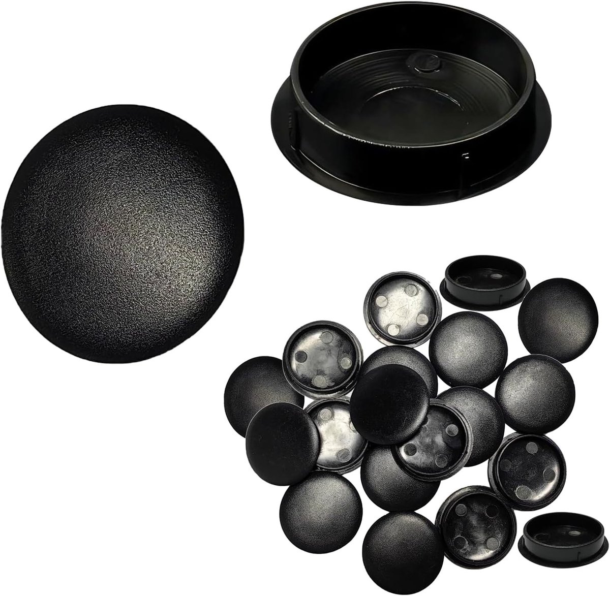 Pack of 15 Plastic Hole Stops Black Drill Holes Cover Plug 30 mm Blind Plugs for Furniture Cabinet - ShopVlot
