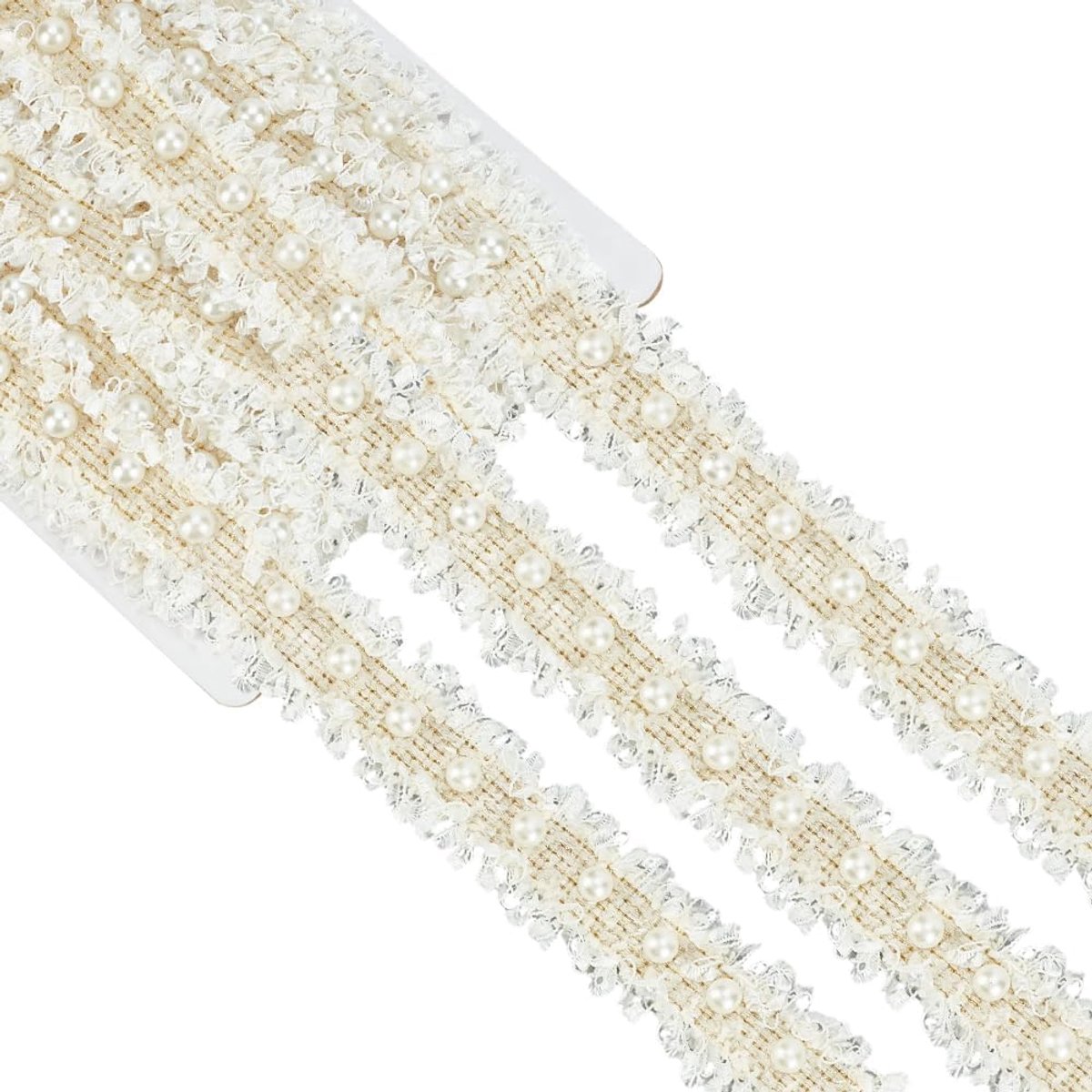 Parel Kralen Vlecht Kant Trim - Wit 30 mm - 9 Yards - Ideaal voor Trouwjurk en Kostuum Decoratie - ShopVlot