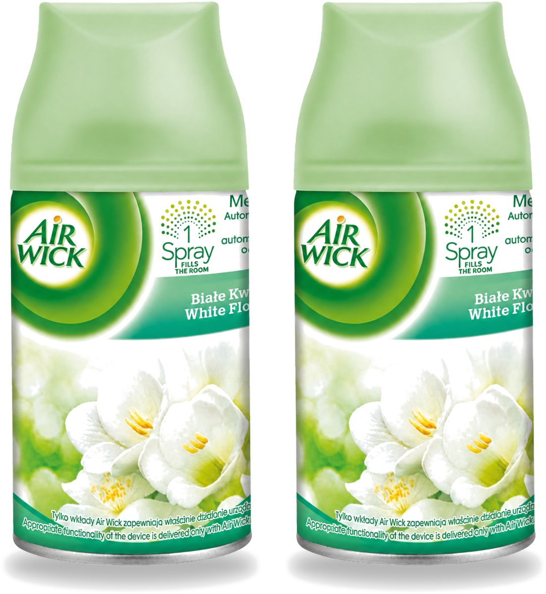 2 x Air Wick - Luchtverfrisser Navulling - Jasmijn & Witte Bloemen - Automatische Spray - 250 ml - Voordeelverpakking - 2 stuks