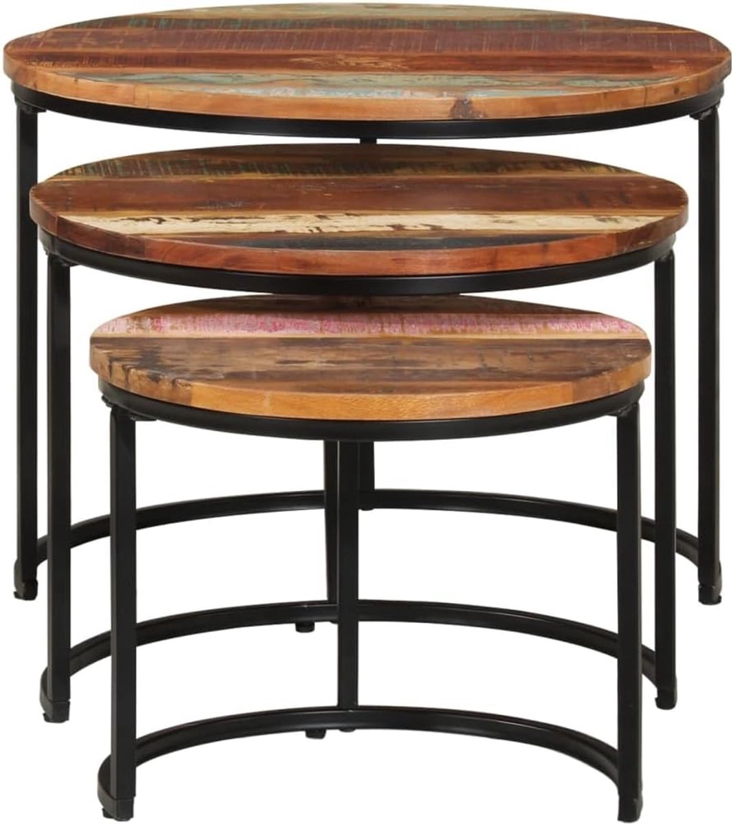 Tafel woonkamer banktafel zettafels 3 stuks. Massief oud hout voor slaapkamer, werkkamer, kantoor