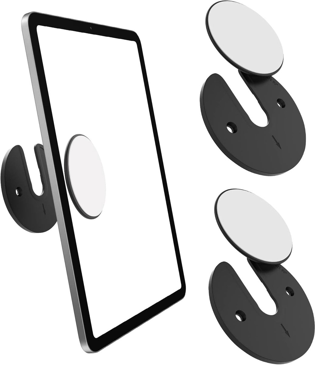Universele Wandbeugel voor Tablet en Telefoon - Set van 2 - 90 Graden Draaibaar en Rond Ontwerp