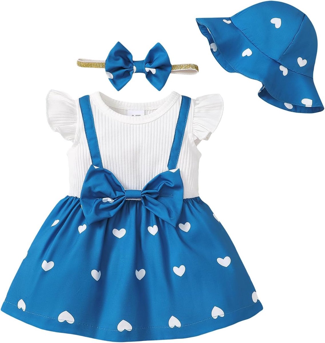 Babykleding voor pasgeborenen meisjes, jurk met ruches en bloemenprint, zomeroutfits, schattige strik, hoofdband en rok