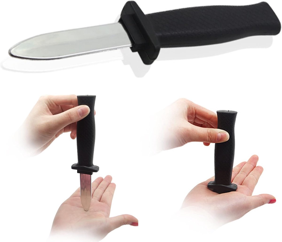 Dolkmes, plastic intrekbaar mes speelgoed nep dolk rekwisiet mes grap speelgoed geschenk magische trucs rekwisieten, April Fools' Day Halloween Pranks