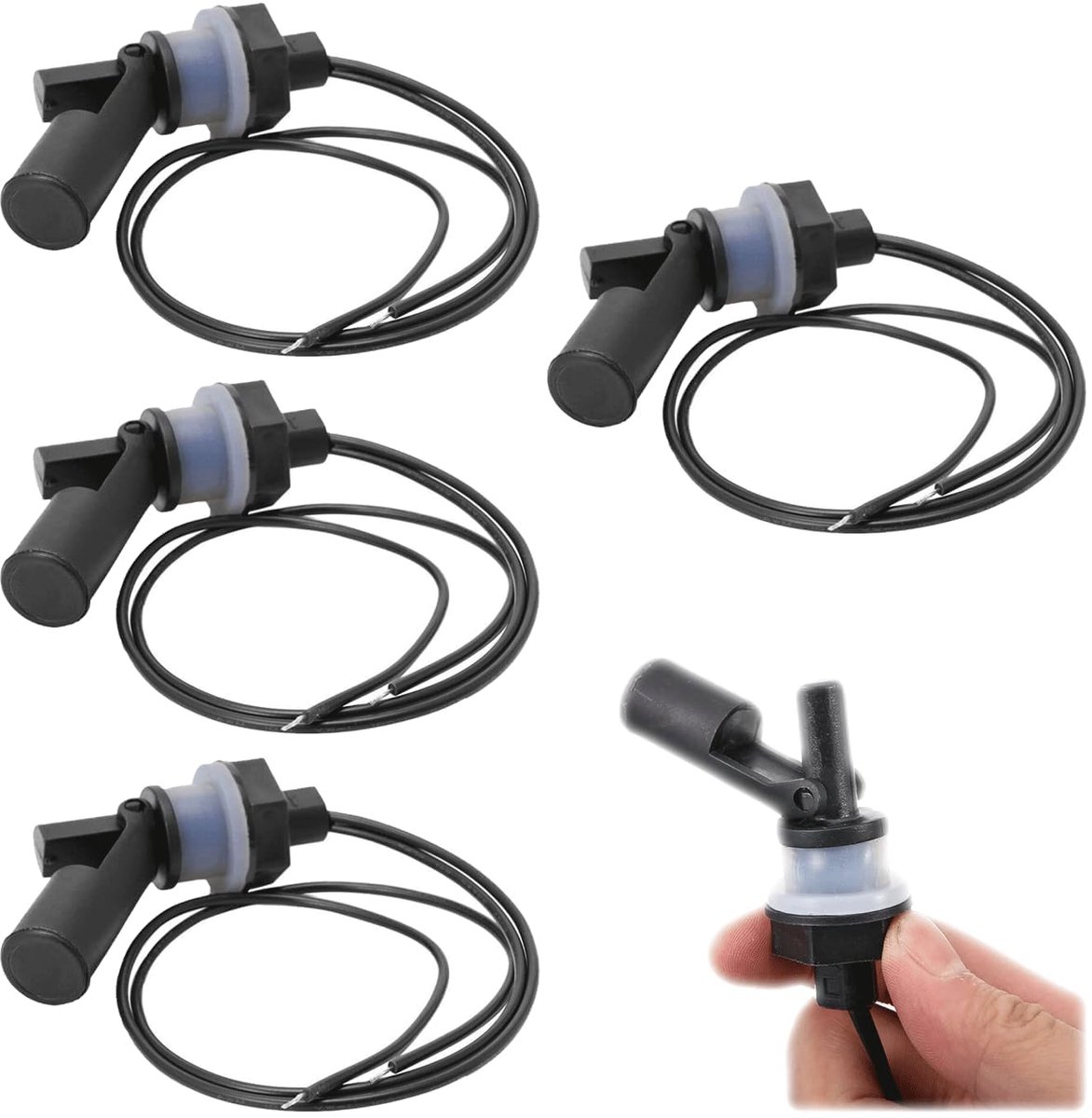 Vlotterschakelaar 4 Stuks - Horizontaal Gemonteerd - Waterniveau Sensor - Voor Tank en Zwembad - SnelShoppen