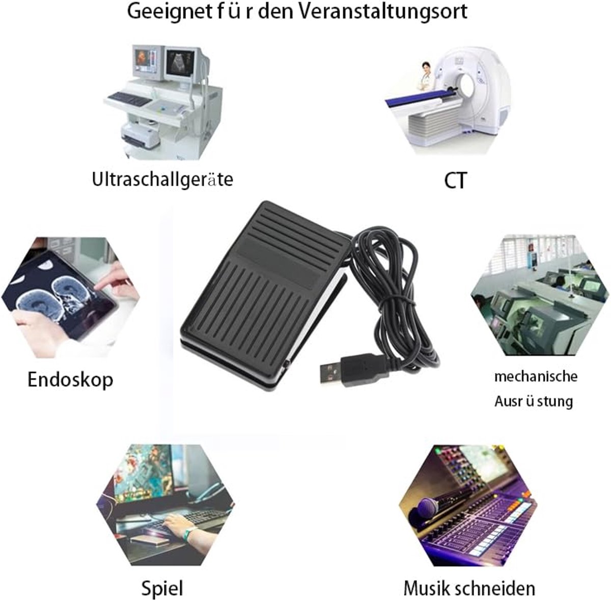 Dailygoods - USB Voetpedaal - Multifunctionele Mechanische Schakelaar - Non-slip - Handig voor Computergebruik - Geschikt voor Pedalen - Ideaal voor T...