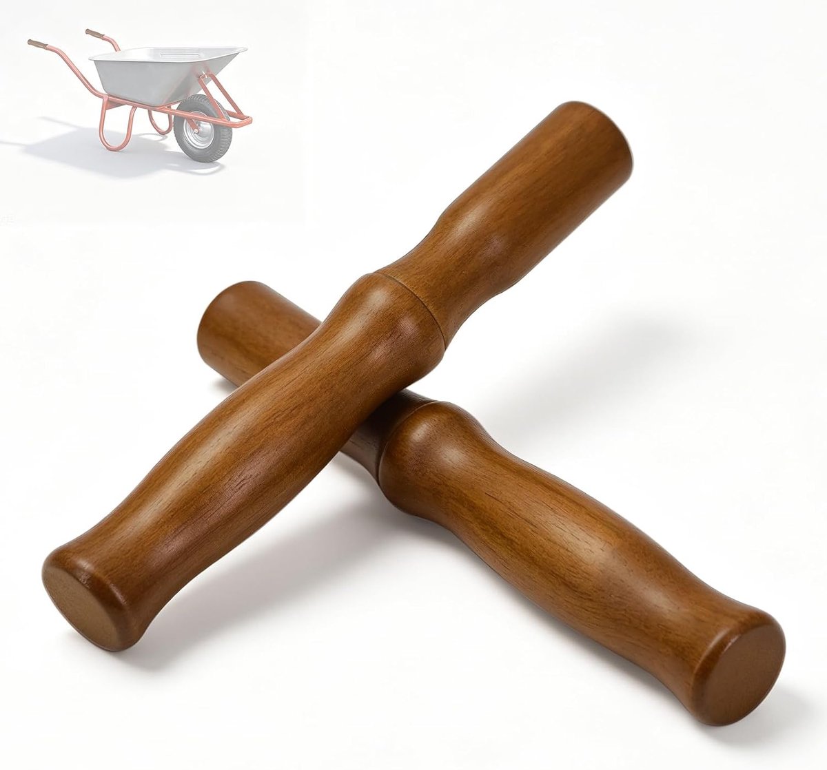 Handgrepen voor Capito Trolley - Vervangende handgrepen voor kruiwagen en transportwagen, houten handgrepen in de kleur van natuurlijk hout, diameter 28-31 mm, eenvoudig te installeren (2 stuks