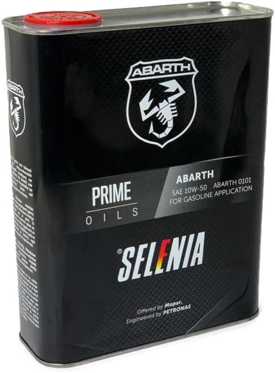 SnelShoppen - Selenia Abarth 10W50 Motorolie 2 Liter - Hoge Temperatuur Stabiliteit, Oxidatie Bestendig, Ideaal voor Abarth Racing Bikes