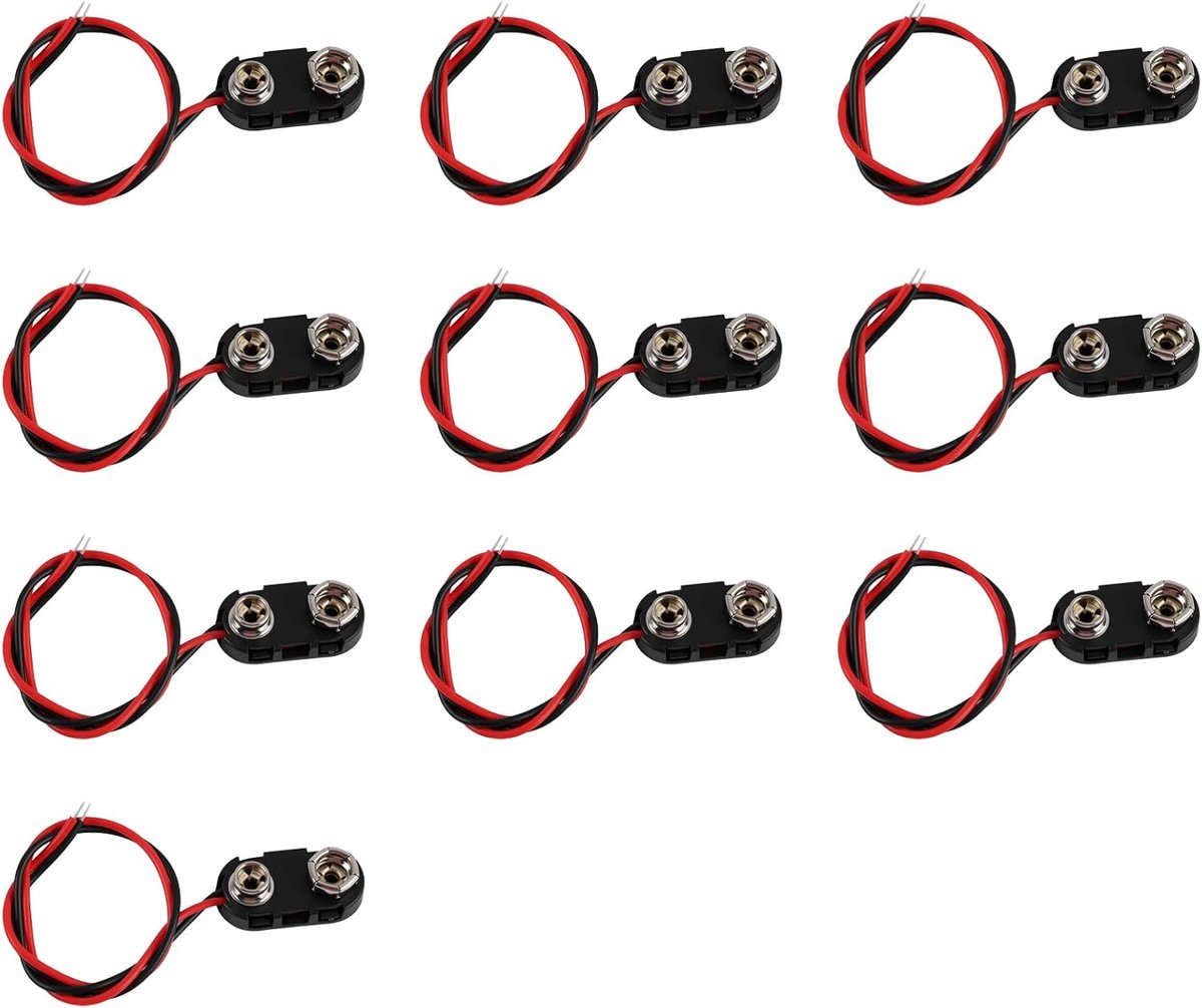 Aansluitclip 9V accu - 10 stuks - UL 24AWG kabel - ideaal voor Arduino-projecten - ShopVlot