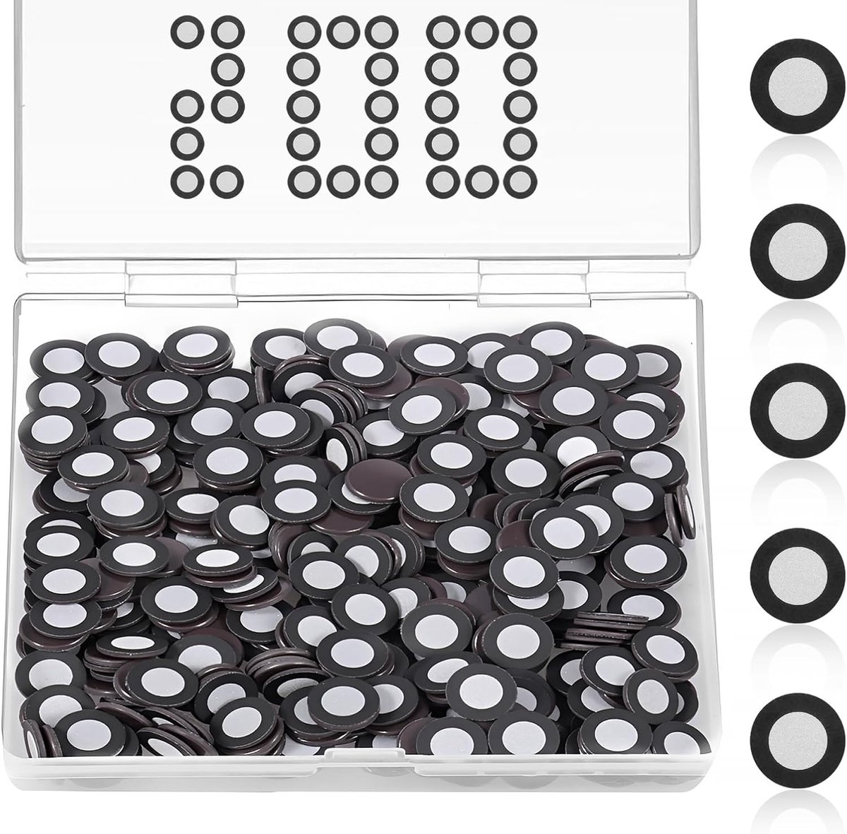 200/400 stuks 3D-scanner-markers, magnetisch, 3D-scanner, binnen 6,0 mm, buiten 10 mm, trackingpunt, hoogreflecterend referentiepunt, voor scannen (zwart, 200 stuks)