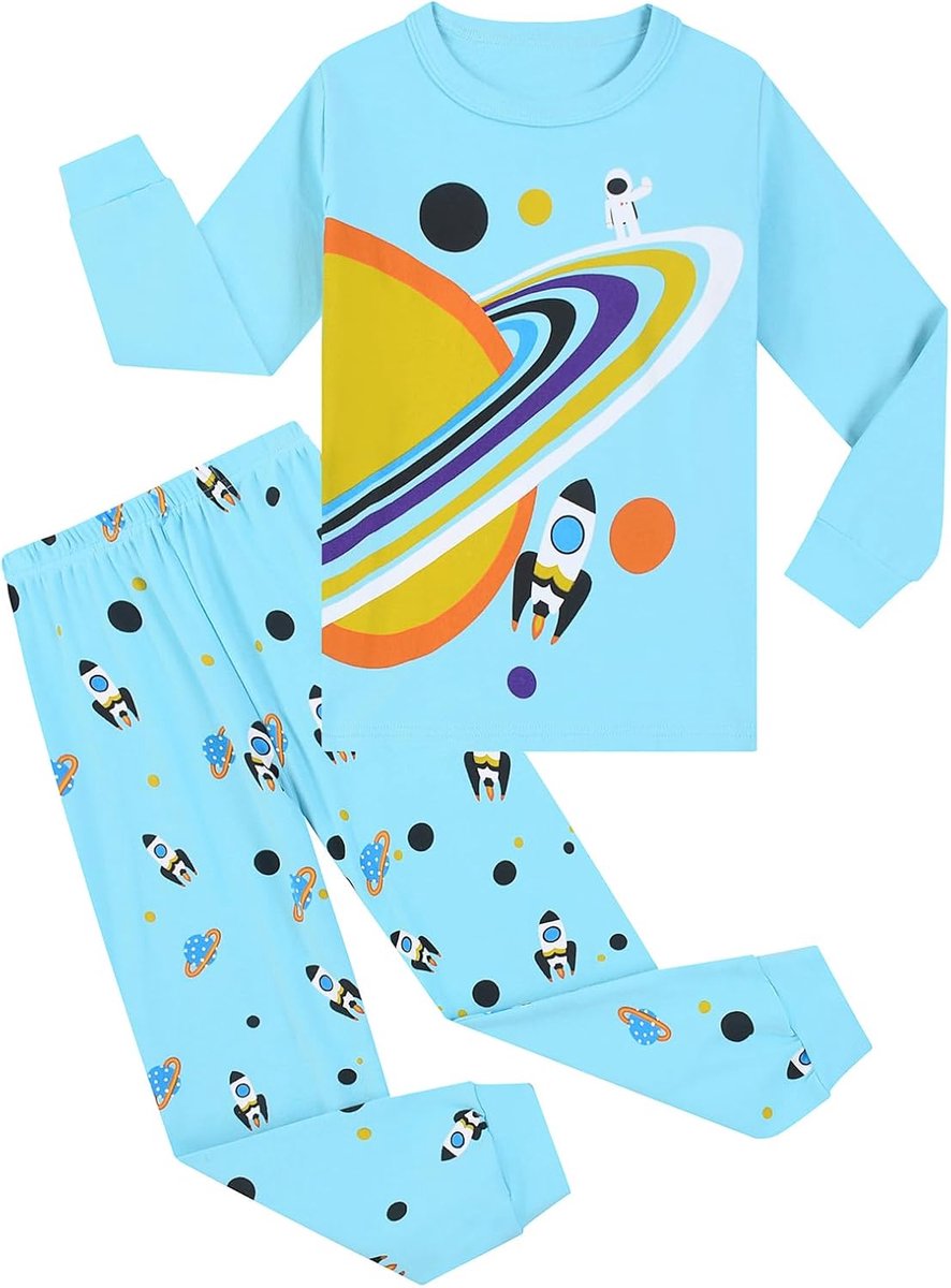 Pyjama Set Katoen Lange Mouw Dinosaurus Slaapkleding Peuter Jongens Nachtkleding Outfits 3-9 jaar