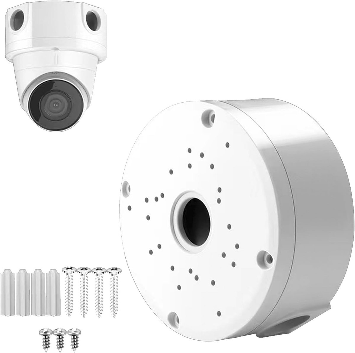 1 Pack Dome Camera Junction Box, Security Dome Camera Holder, CCTV IP Bewakingscamerahouder, ABS Plastic Indoor Outdoor Dome Camera Mount