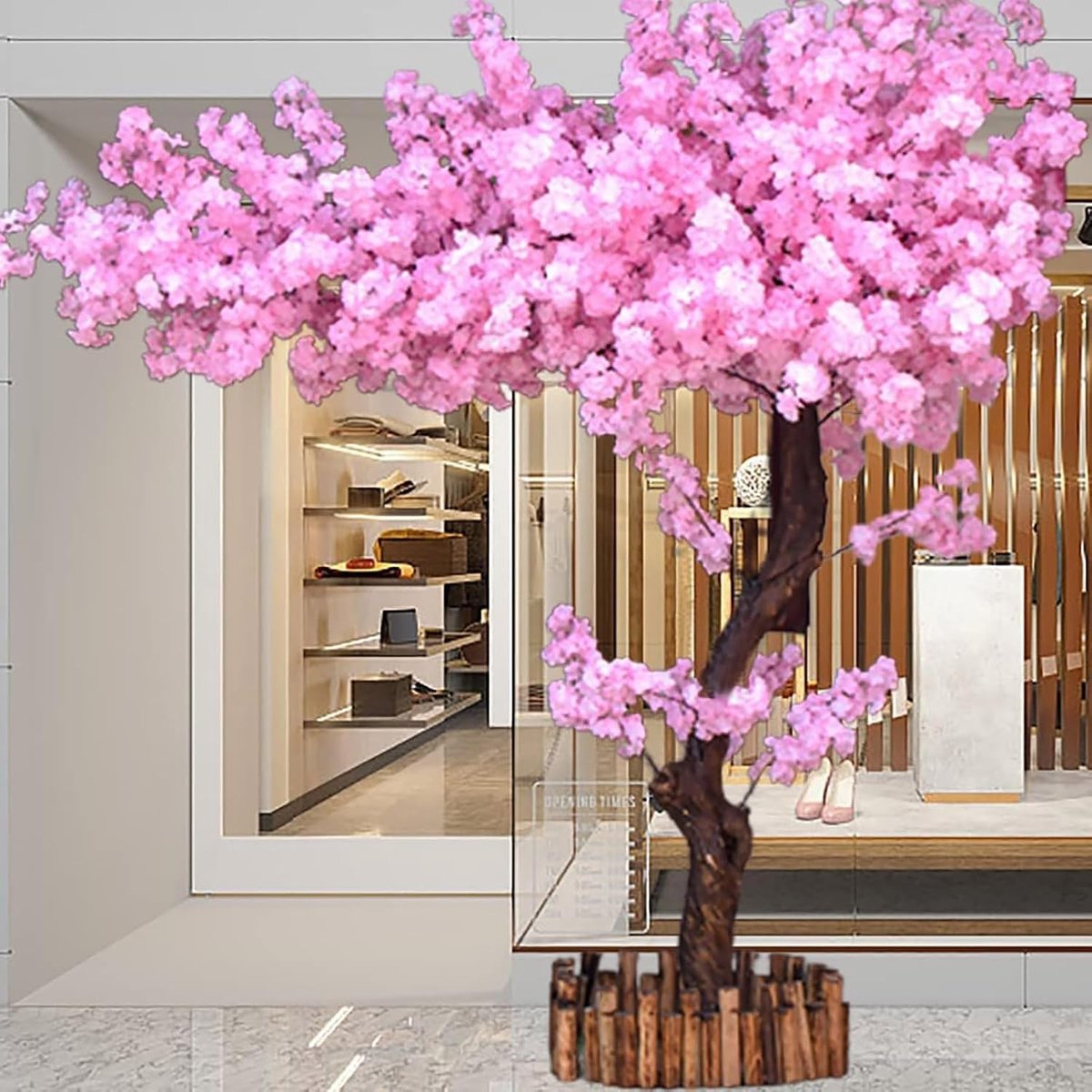 Kunstmatige Kersenbloesem Bomen, Simulatie Perzik Tak Planten Wens Nep Zijden Bloemen Hal Winkelcentrum Podium Landing Landschap Bruiloft,1.8X1.5M
