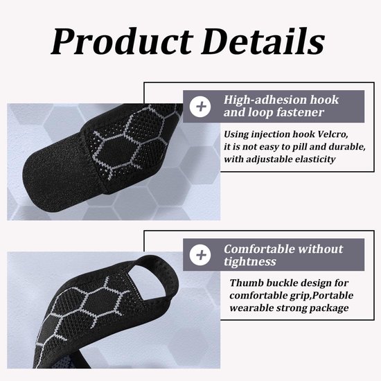 Hand- en polsbandage rechts links voor dames en heren, polsbandage fitnessstudio, fitness, sport, krachttraining, polsbandage carpaal tunnel, pijn peesontsteking, honingraatdesign — afbeelding 5
