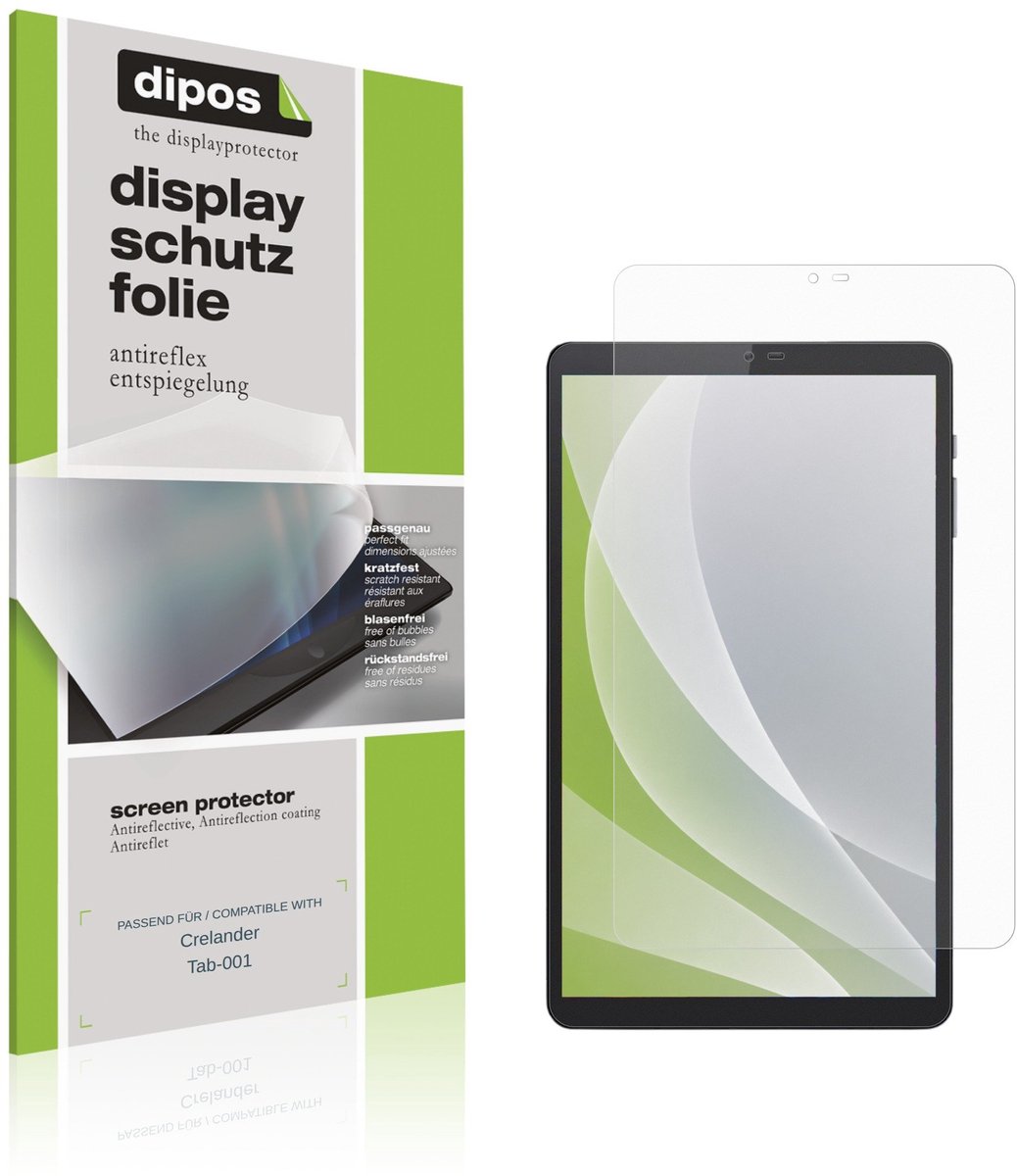 dipos – 2x Matte Beschermfolie geschikt voor Crelander Tab-001 | Krasbestendige & antireflecterende Screenprotector Ultra-Thin