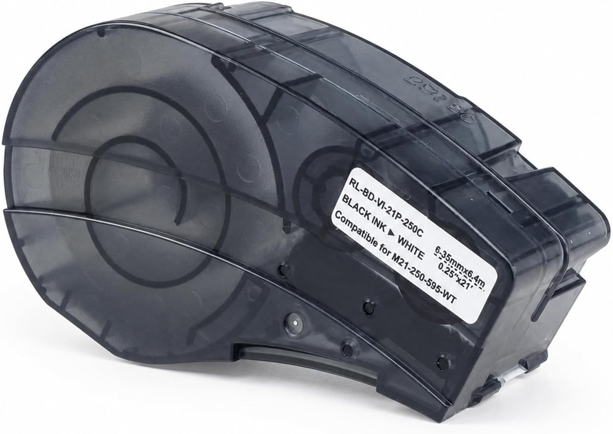 1R Compatibel met Brady M21-375-430 polyesterband, zwart, transparant, 9,5