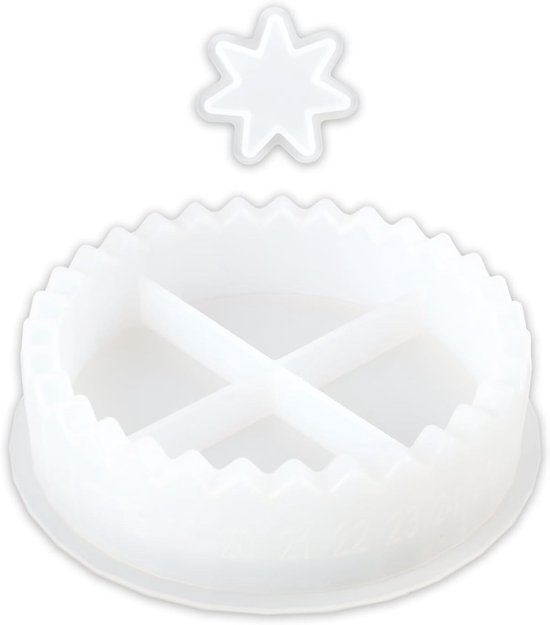 Mallenset voor kerstversiering – Adventskalender siliconen mal (cijfers 1-31) + stermal, zelfgemaakte kaarsenhouders & kerstversiering voor epoxyhars, gips & zeep — afbeelding 5