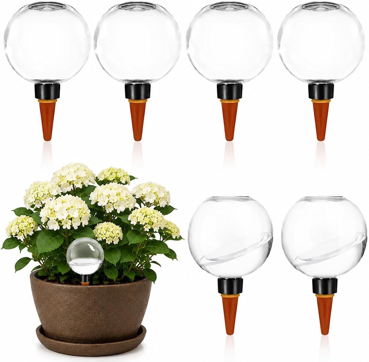 6 stuks bewateringsballen voor planten, 500 ml, automatische plantenbewatering, zelfbewateringsbal, plantenirrigatie voor automatische irrigatie voor binnen en buiten