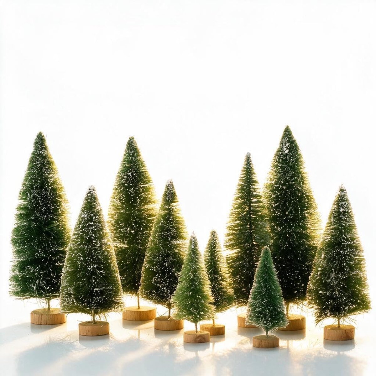 Bomen met houten sokkel