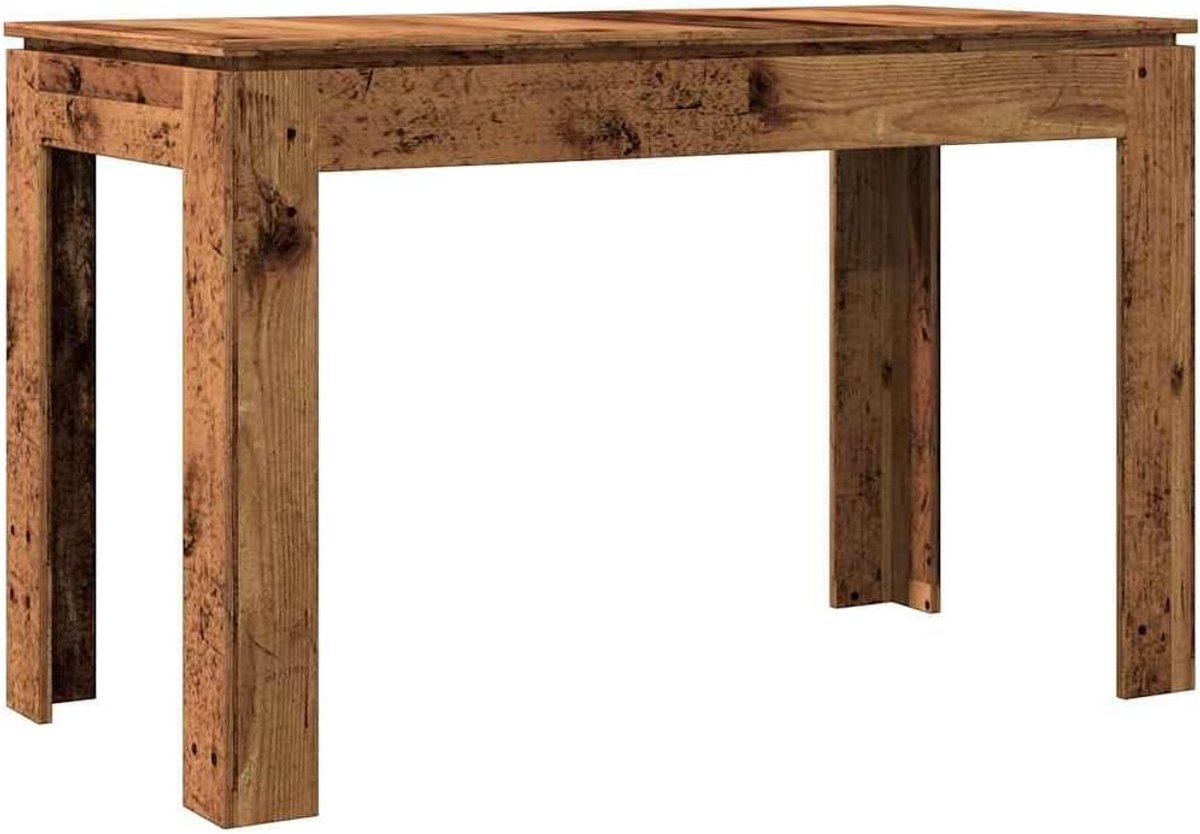 Eettafel van houtmateriaal, 120 x 60 x 76 cm, keukentafel in oud houtlook, robuust tafelblad voor snacks en decoratie, veelzijdig als toonbank of bistrotafel