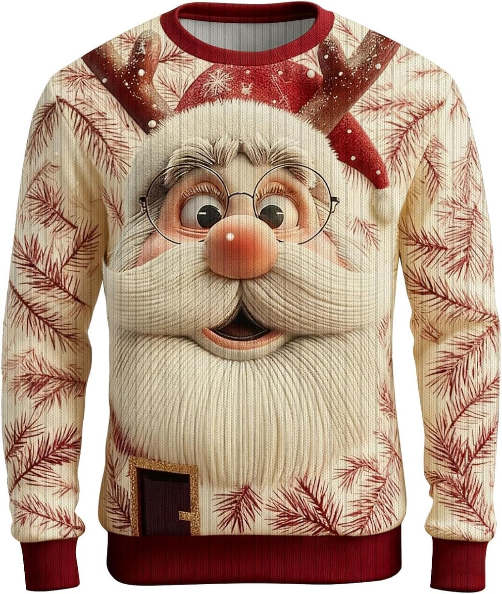 Geribde trui zonder capuchon met lange mouwen en ronde hals, warme en comfortabele winterkleding, ideaal om te ontspannen.