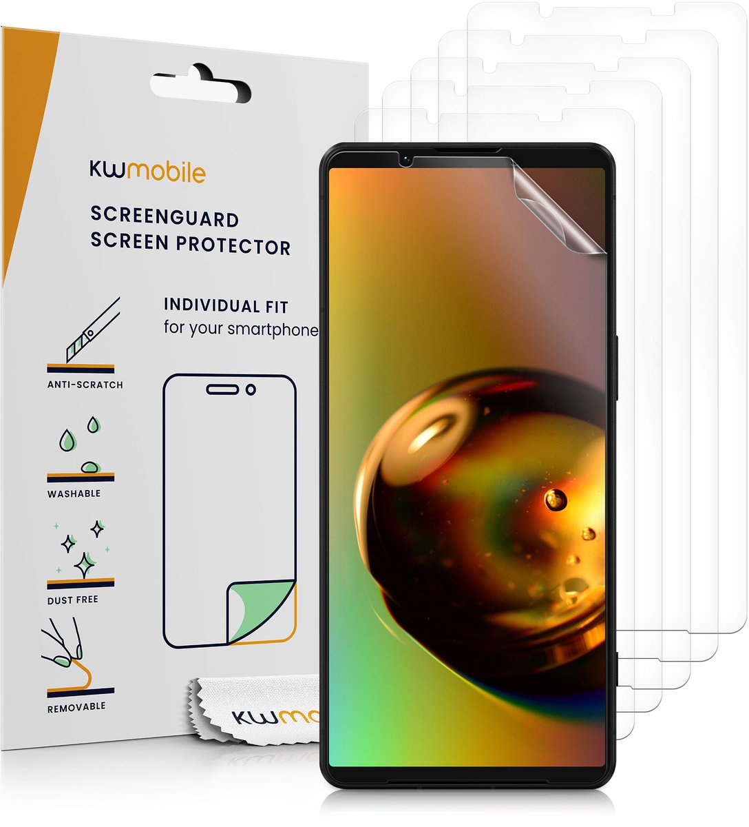kwmobile 6x screenprotectors geschikt voor Sony Xperia 1 VIII - beschermende folie voor smartphone