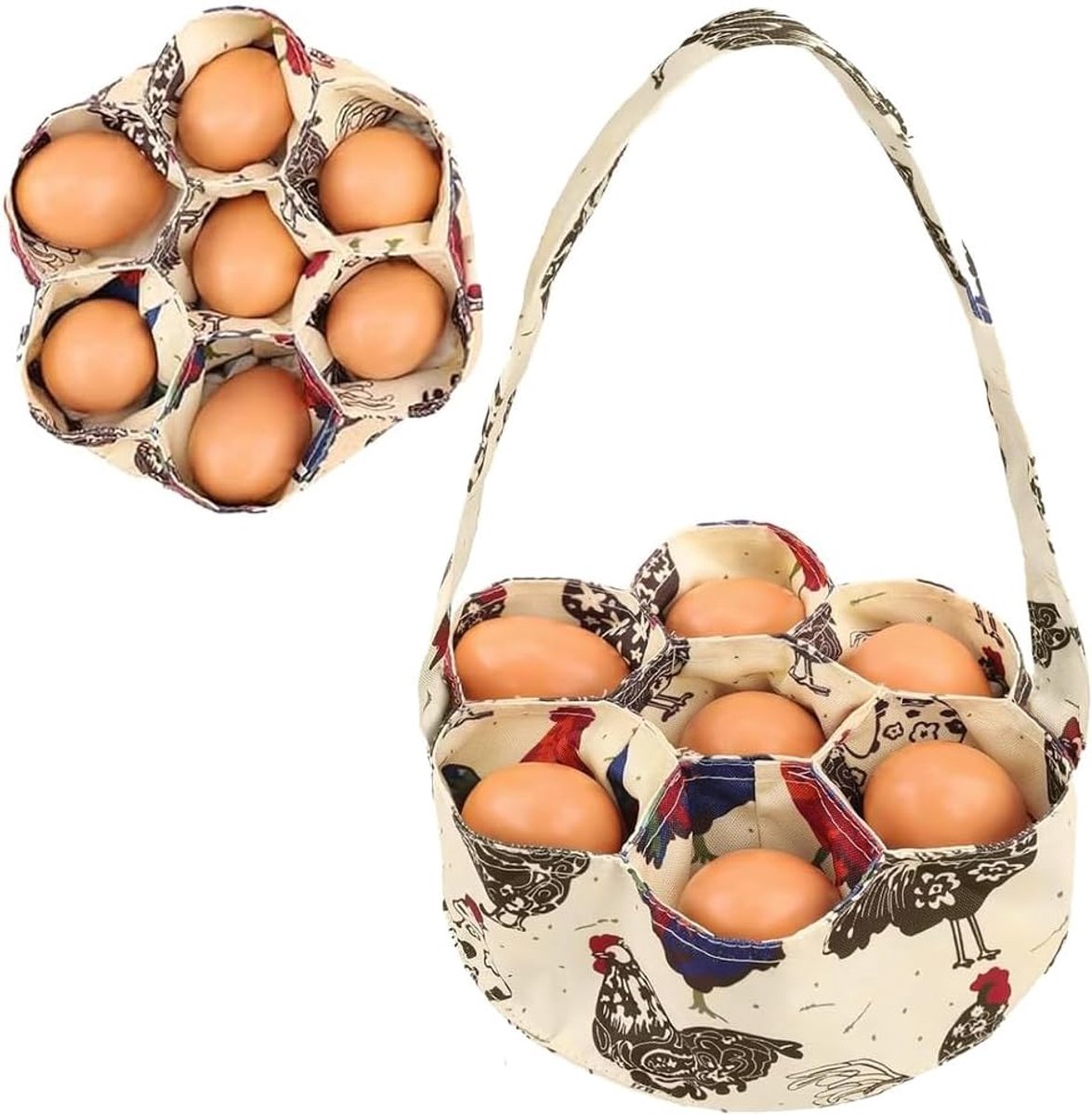 YGCHEN Portable Egg Basket Made of Tarpaulin, Egg Collection Basket on the Farm, Transport and Storage, for Kitchen - ShopVlot
