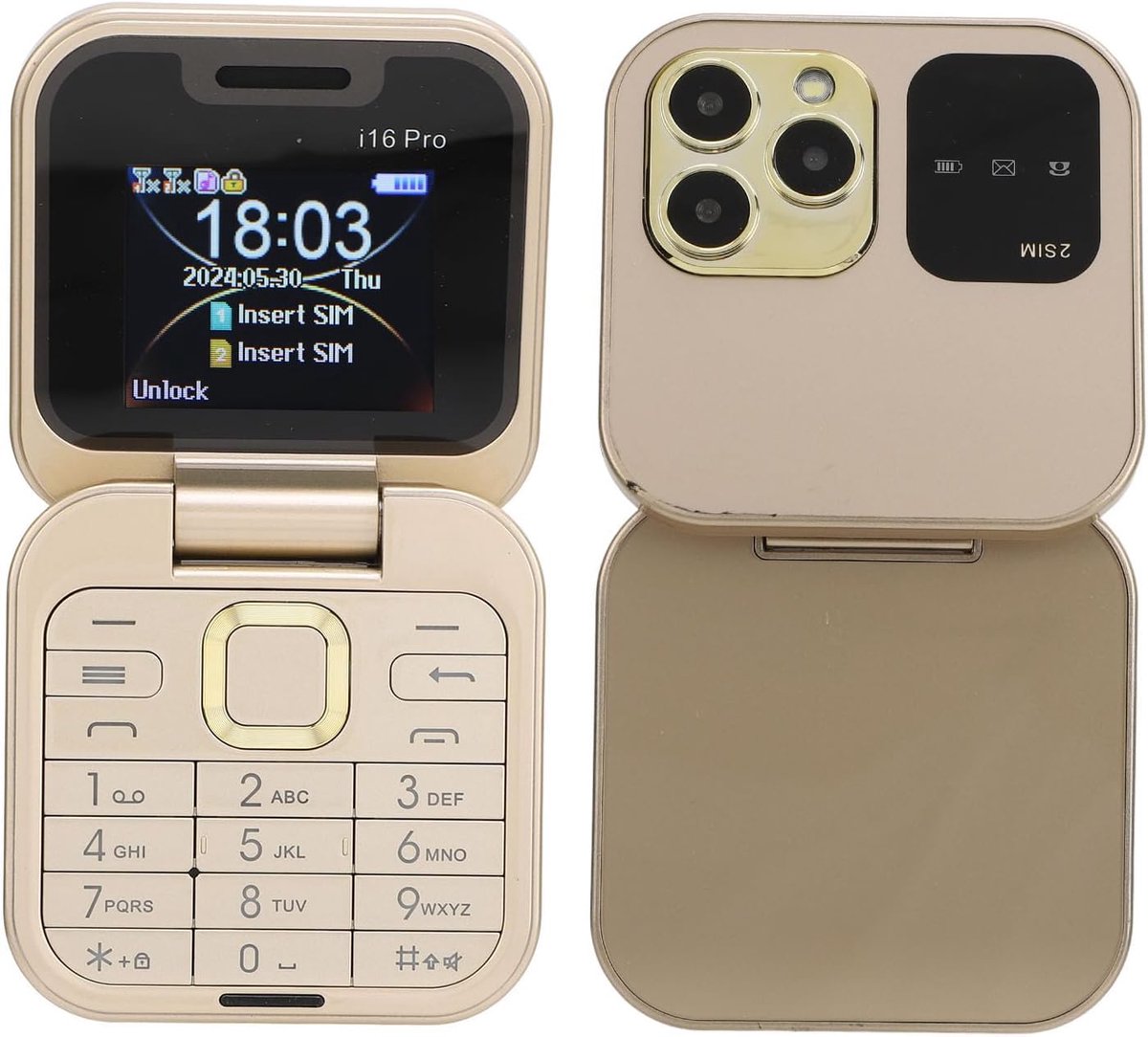 Mobiel met flip ontwerp - 2G opvouwbare telefoon - Grote toetsen en LED zaklamp - Ideaal voor ouderen en kinderen - ShopVlot