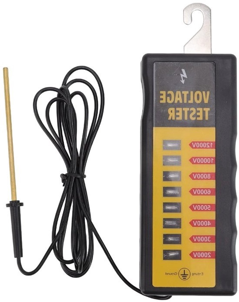 Draagbare Waterdichte Voltage Tester voor Elektrische Hekken met 8 Neon Lichten - Maximaal 12KV voor Boerderijen en Paarden