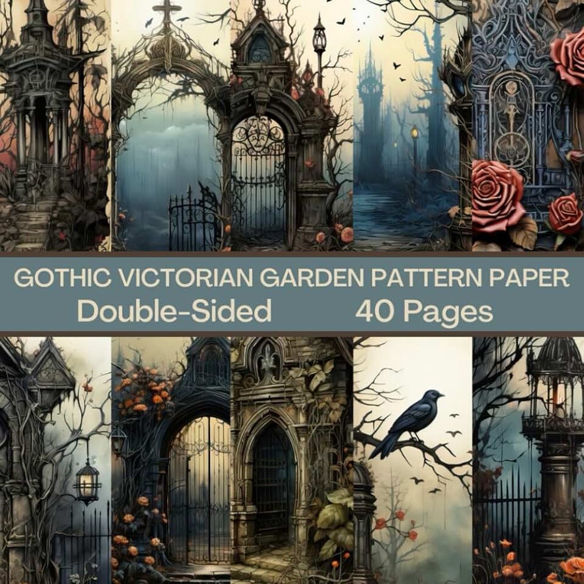 Victorian Garden Scrapbook Paper 40 Pages 20 Sheets: Double Sided Pattern Paper for Scrapbooking, Card Making, Origami, DIY and More