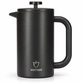 Vatten® Premium RVS French Press - Zwart - 1 Liter - Dubbelwandige Koffiemaker - Cafetière